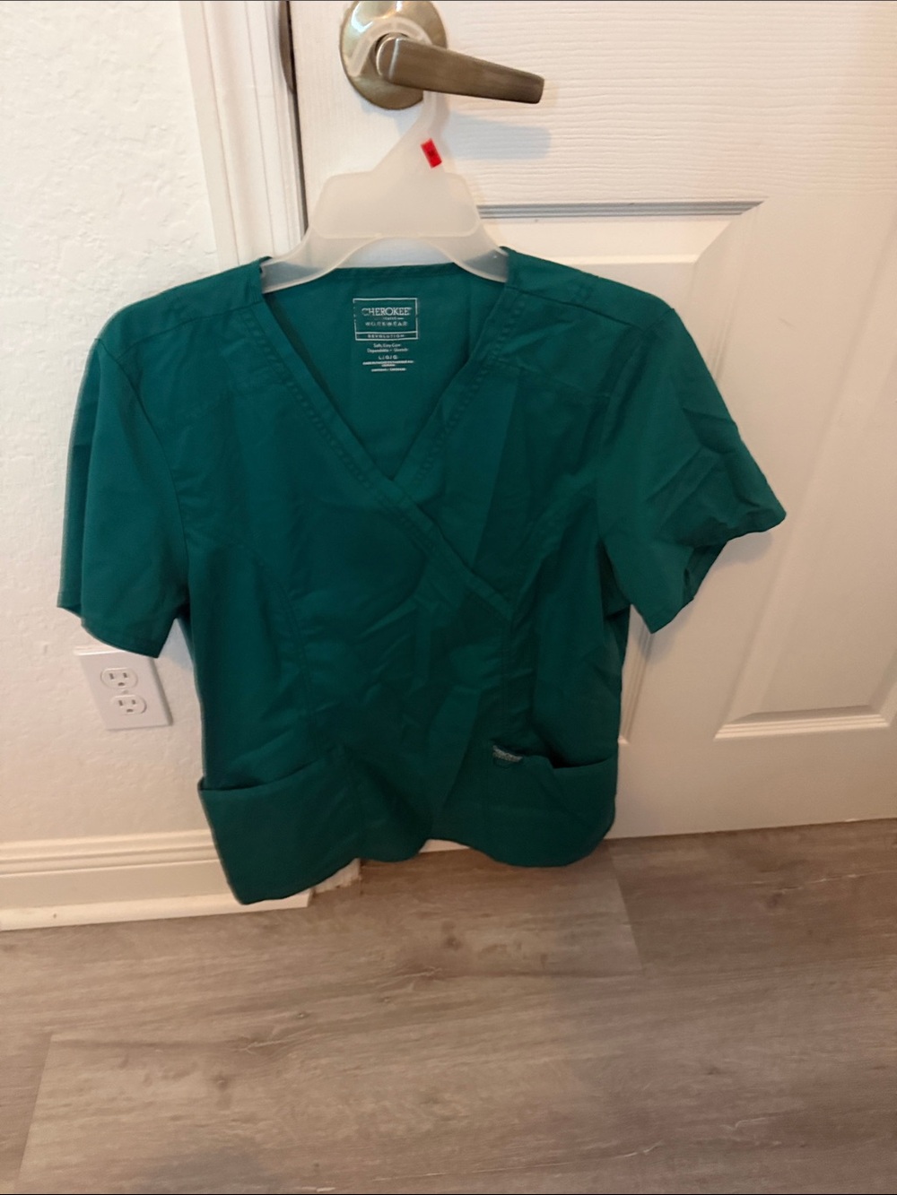 Cherokee Teal V-Neck Scrub Top hospital uniform with pants